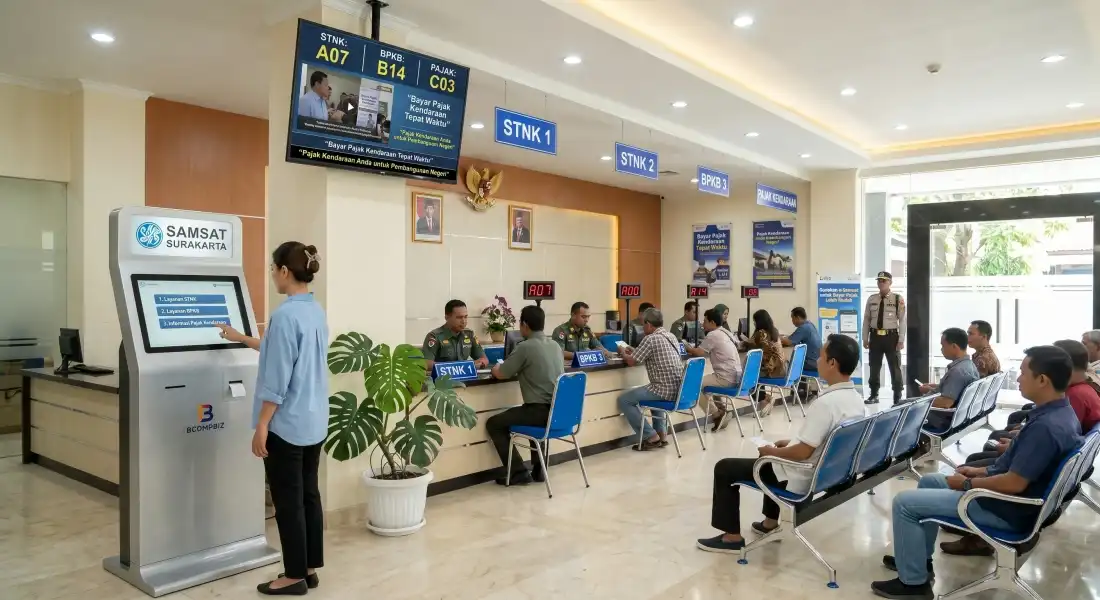 Mesin Antrian SAMSAT (Kiosk Heavy-Duty): Tuntaskan Beban Ribuan Wajib Pajak Tanpa Macet