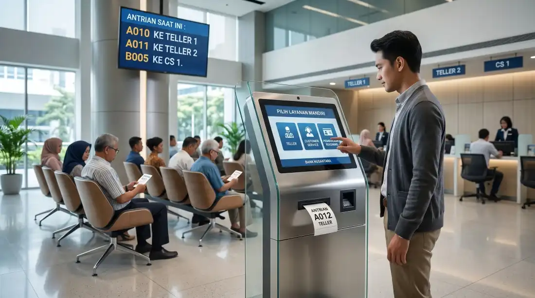 Paket mesin antrian beberapa loket BCOMPBIZ untuk lobi bank